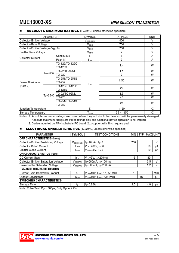 MJE13003-XS